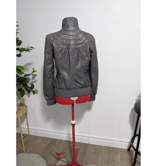 Idra - Grey Leather Jacket - Picture 2 of 2